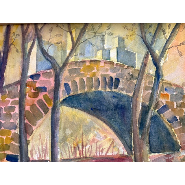 Paper Watercolor - Arnold Weber (1931-2010) Central Park For Sale - Image 7 of 11