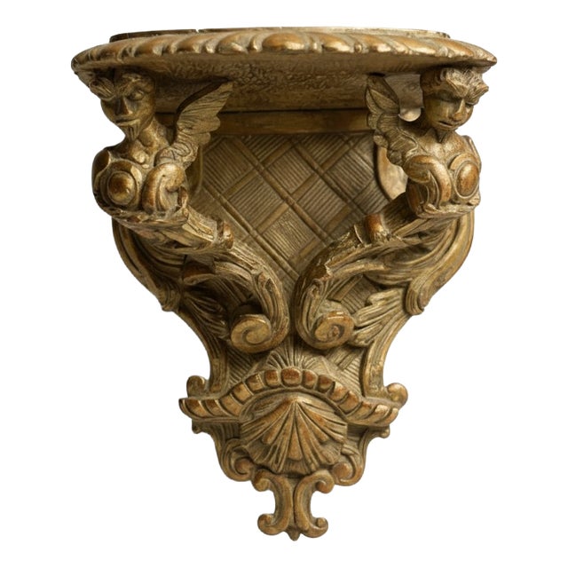 19th Century Renaissance Revival Giltwood Griffin Wall Bracket For Sale