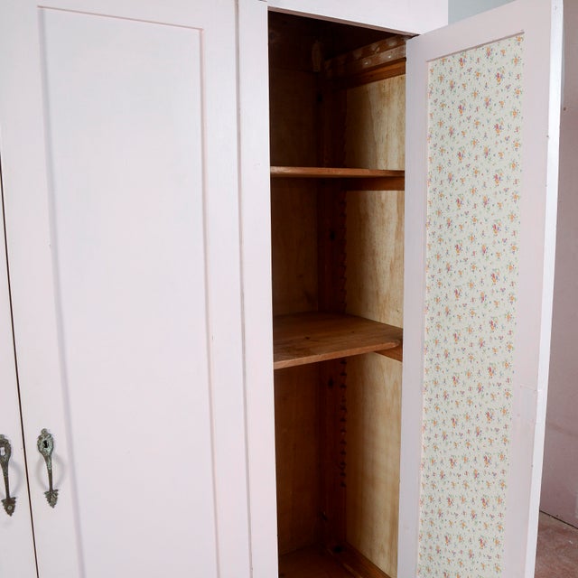 Vintage Pink-Stained 4-Door Wardrobe For Sale - Image 18 of 18