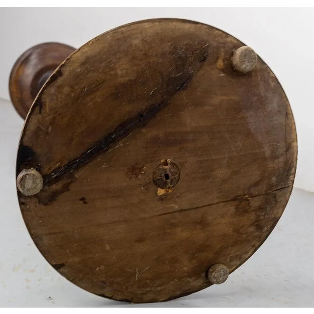 Mid-Century French Pedestal in White Wood in the style of Dudouyt, 1960s For Sale - Image 10 of 11