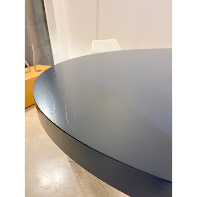 Blue-Stained Wooden Round Table by Cappellini, 2001 For Sale - Image 3 of 13