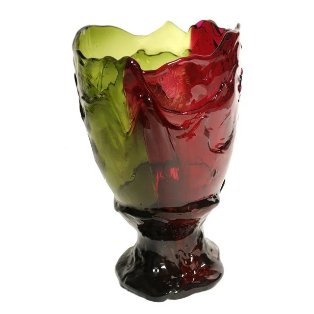 Gaetano Pesce Clear Bottle Green and Clear Fuchsia Twins C Vase by Gaetano Pesce for Fish Design For Sale - Image 4 of 4