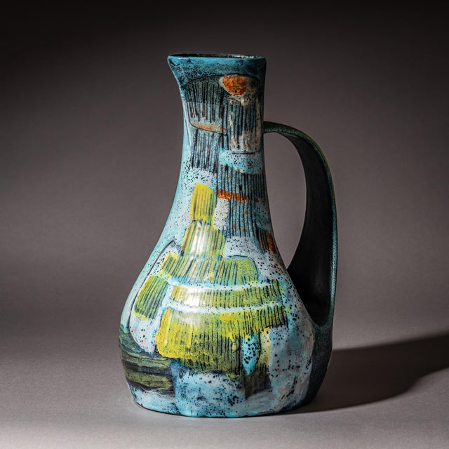 Color-Glazed Ceramic Jug by Bruno Baratti Pesaro, Italy, Mid-20th Century For Sale - Image 17 of 18