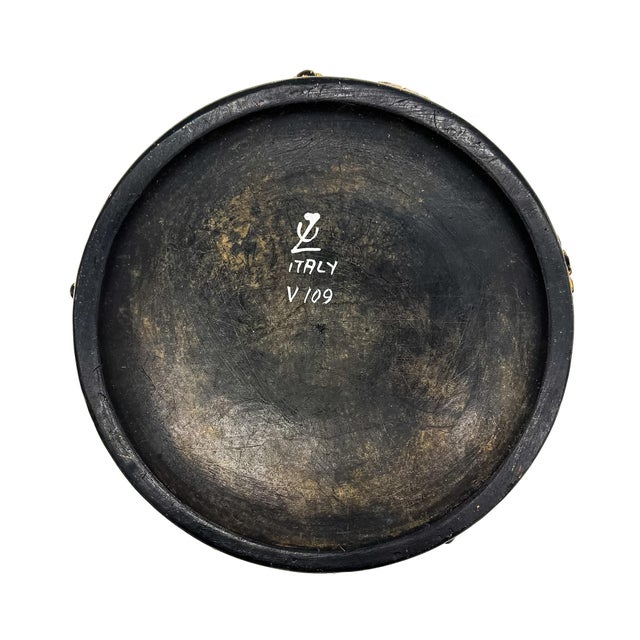 Vintage Italian Black & Gold Gilt Ceramic Lidded Box – Grapevine Motif – Hollywood Regency / Italian Traditional For Sale - Image 12 of 13