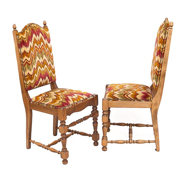 High Chairs in Missoni Fabric, 1950, Set of 6 For Sale - Image 6 of 8