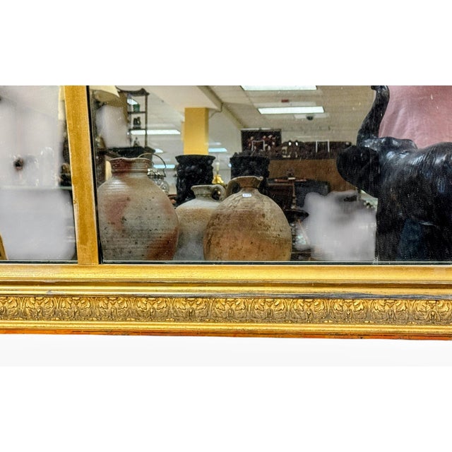 Traditional 19th-Century American Federal-Style Gold Giltwood Triple Overmantle Mirror, For Sale - Image 3 of 3