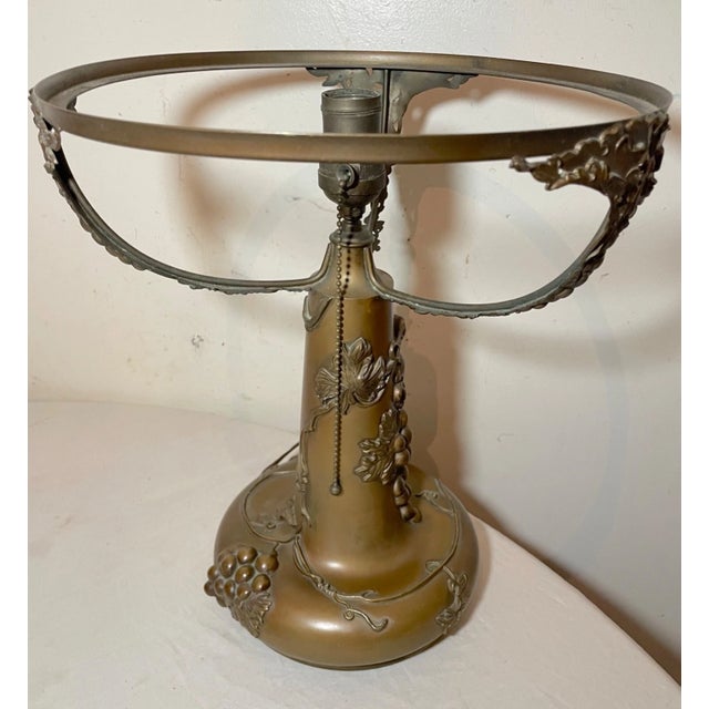 Large Antique Bronze Patinated Grape Pairpoint Electric Oil Style Table Lamp For Sale - Image 13 of 15