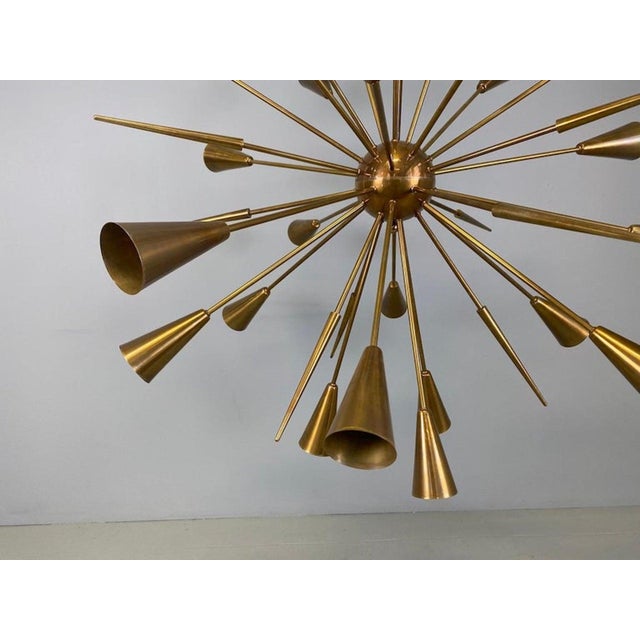 1970s Italian Sputnik Brass Chandelier, 1970 For Sale - Image 5 of 11