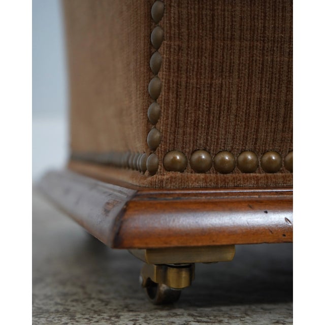 Animal Skin Leather Seat Square Lift Top Stool W. Storage For Sale - Image 7 of 12