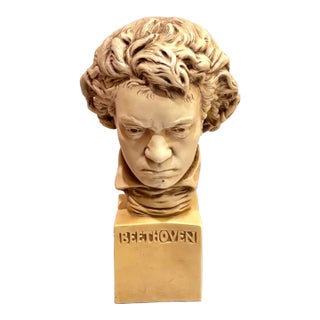 Small Plaster Beethoven Bust Sculpture For Sale