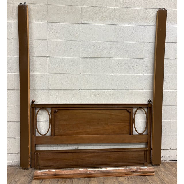 This is a beautiful vintage full sized Italian Provincial Neoclassical Tuscan style bed with elements of Biedermeier and...