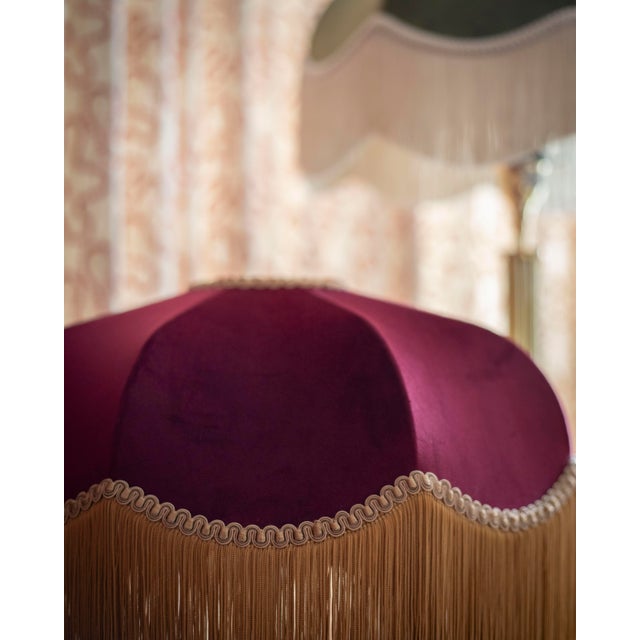 Art Deco The Burgundy Fringed Lampshade - Small For Sale - Image 3 of 5