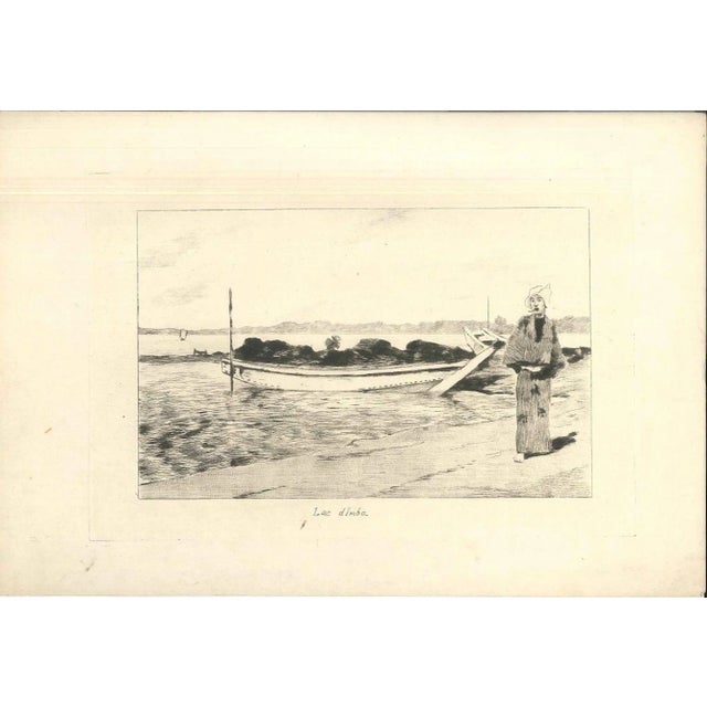 Lac d'Imba - Original Etching on Japan Paper by G. F. Bigot - Tokyo 1886 For Sale
