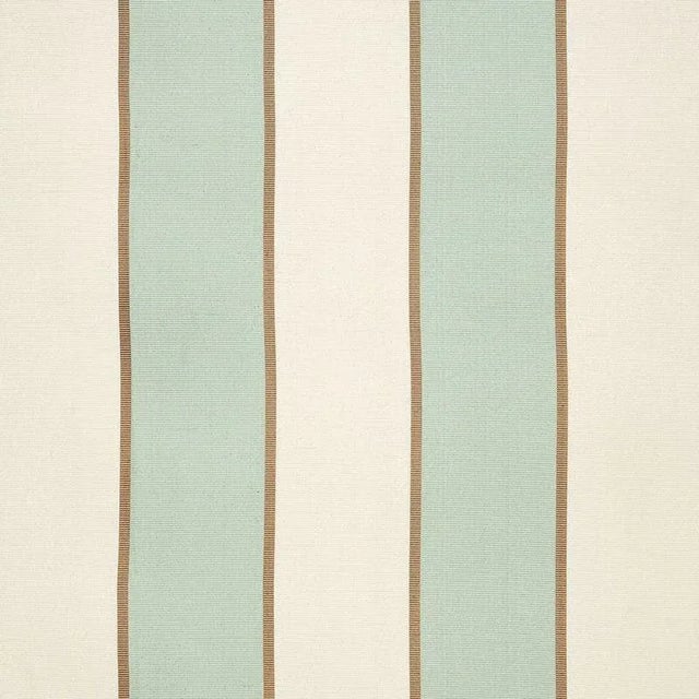 Sample - Schumacher Montebello Stripe Fabric in Aqua For Sale