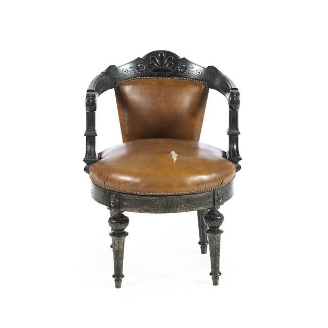 19th Century Office Chair in Oak For Sale - Image 6 of 6