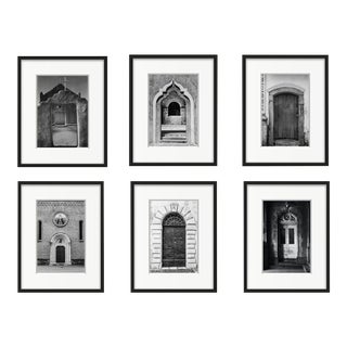 Set of 6 - 'Doors' #1 Framed Contemporary Black and White Gallery Wall of Photographs Installation For Sale