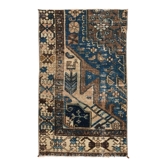 Antique Mini Decorative Rug Fragment - 1`10″ X 3`2″ For Sale