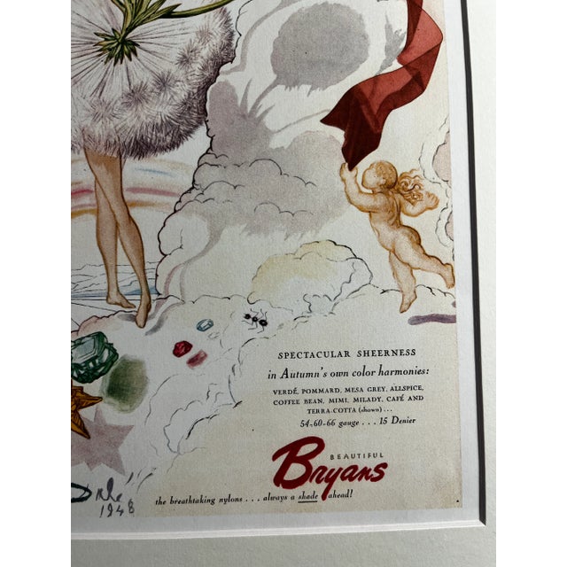 Contemporary Print Bryan's Nylons Dali Flower Woman Ad For Sale - Image 4 of 6