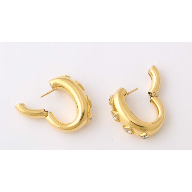David Webb Gold and Diamond Clip-On With Post Earrings - a Pair of 2 For Sale - Image 10 of 10