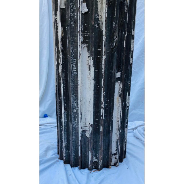 Antique Neoclassical Fluted Wood Column Peeling Paint For Sale - Image 9 of 11