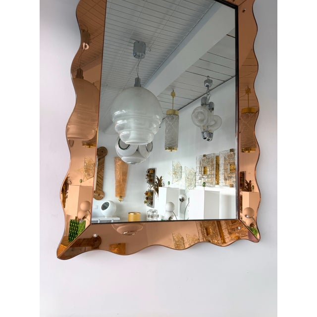 Mirror Pink Glass by Cristal Art Italy, 1960s For Sale - Image 6 of 11