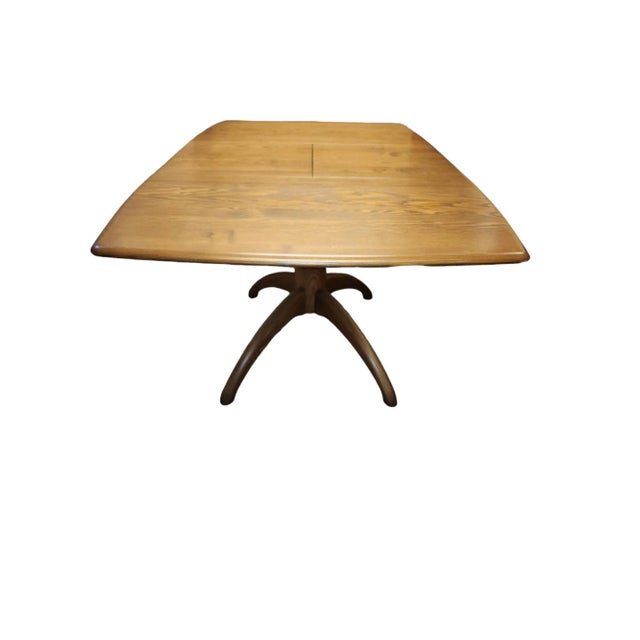Wood 1980s Vintage English Ercol Windsor Ash Extending Dining Table For Sale - Image 7 of 7