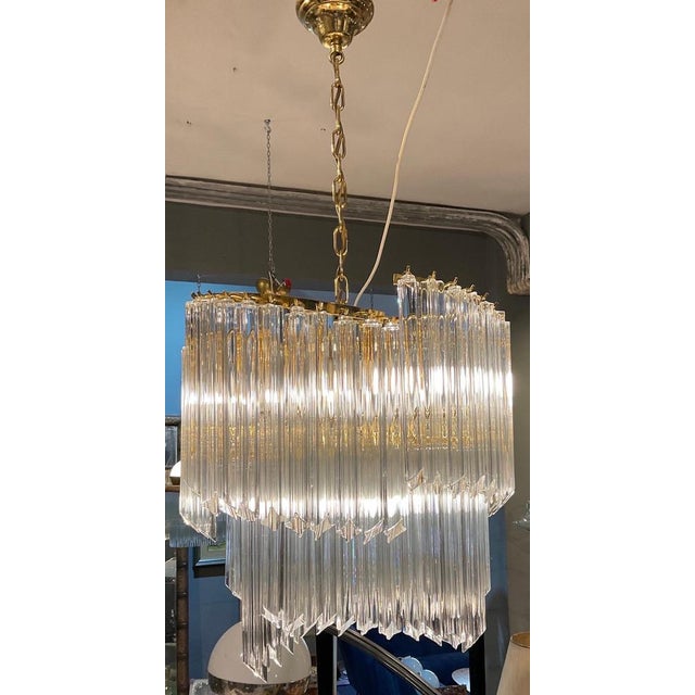 Chandelier in Murano Glass in the style of Venini, 1985 For Sale - Image 4 of 17