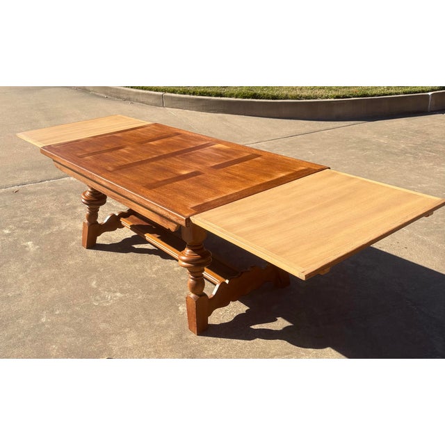 Vintage French Refectory Draw Leaf Dining Table For Sale - Image 10 of 12