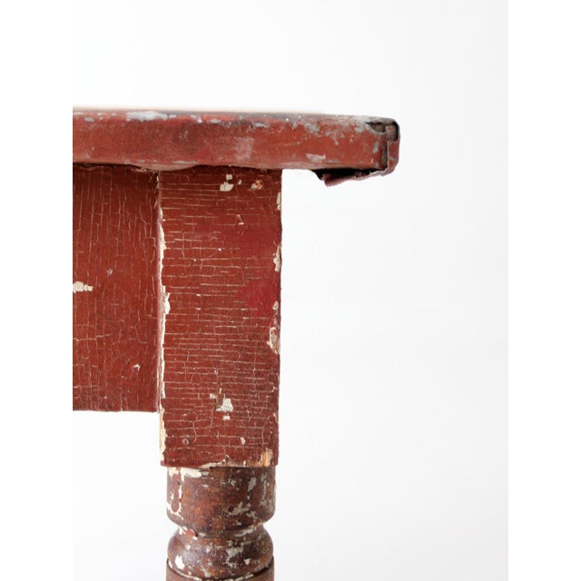 Antique Painted Farmhouse Table With Metal Top For Sale - Image 4 of 18