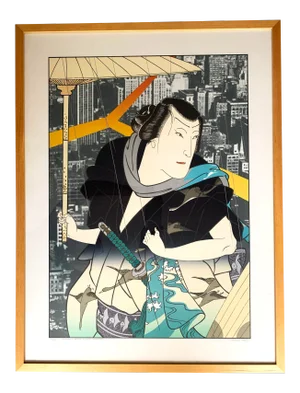 Thunder and Shower I (After Yoshitaki) Framed Color Serigraph 280/300 Signed by Michael Jay Knigin