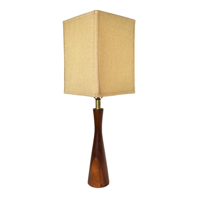 Mid Century Modern Walnut Lamp After Phillip Lloyd Powell For Sale