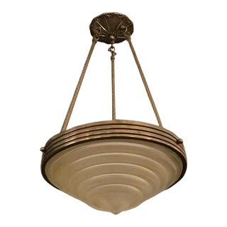 French Art Deco Chandelier Signed by G Leleu For Sale