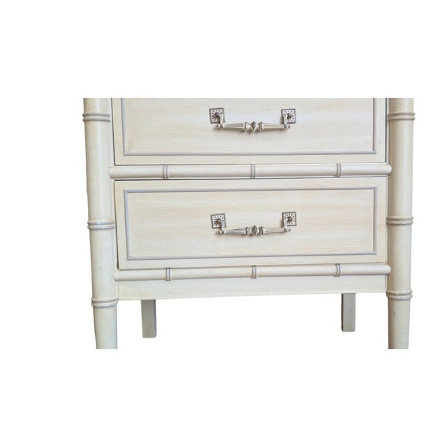 Dixie Vintage Henry Link Bali Hai Faux Bamboo Nightstands, Pair of 2, Original Finish For Sale - Image 4 of 18