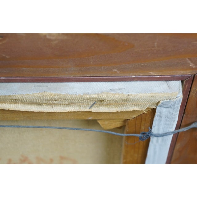 Late 20th Century Thomas J Strickland Woman in Blue Bonnet Original Portrait Oil Painting 26", Framed For Sale - Image 4 of 12