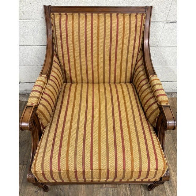 Traditional Custom Ethan Allen Regency Style Armchair Bergere For Sale - Image 3 of 12