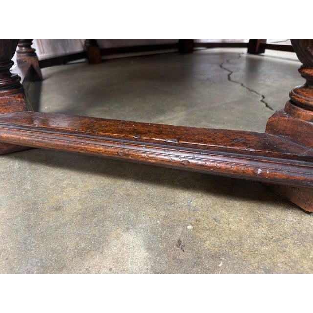 Monumental Octagonal Baroque Coffee Table With Parquetry Top For Sale - Image 4 of 15