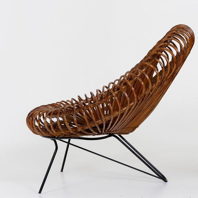 Modern 1970s Pair of Wicker Lounge Chairs by Janine Abraham and Dirk Jan Rol for Rougier For Sale - Image 3 of 18