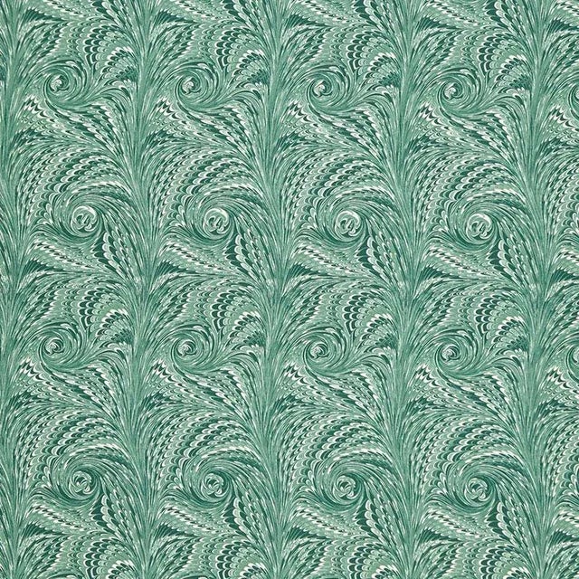 Abstract Sample - Schumacher Verona Fabric in Viridian For Sale - Image 3 of 3
