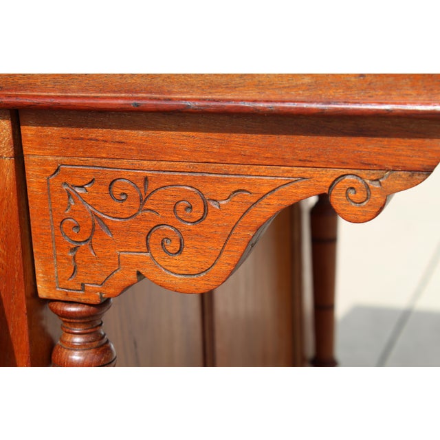 Antique 1860s Victorian Walnut Davenport Writing Desk English Slant Front Secretary With Original Green Baize Top For Sale - Image 15 of 18