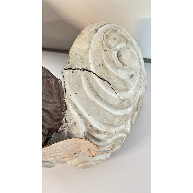 Ivory Vintage Wood Carved Santos Cherub Angels For Sale - Image 8 of 12