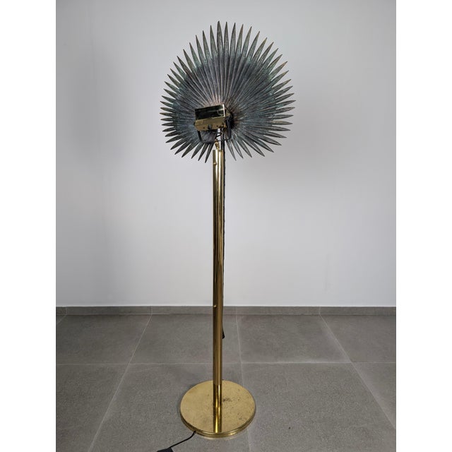 Metal Fan Palm Bronze and Brass Floor Lamp from Valenti, 1970s For Sale - Image 7 of 17
