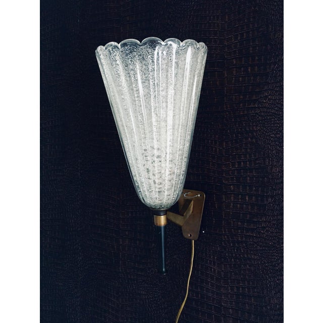 Italian Art Glass Wall Lamp by Barovier & Toso, 1950s For Sale - Image 13 of 14