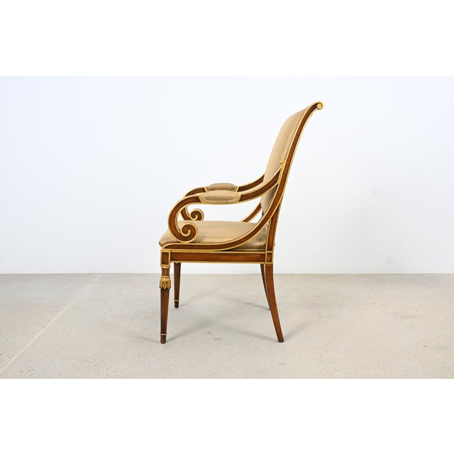 Karges Furniture Louis XVI–Style Dining Armchairs With Gilt Accents – Pair For Sale - Image 12 of 17