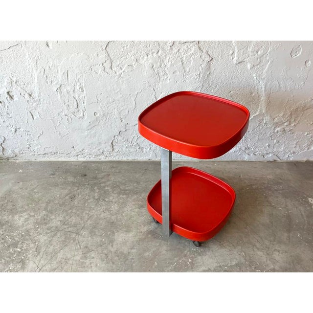 1960s Side Table with Wheels, 1960s For Sale - Image 5 of 5