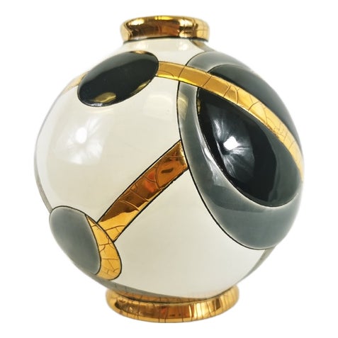 Moon Model Vase by Clotilde D for Longwy For Sale