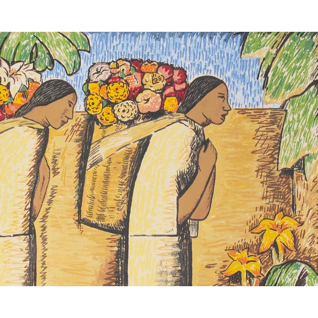Mexican “Vendedoras De Flores ” Serigraph Print by Alfredo Ramos Martinez For Sale - Image 3 of 8