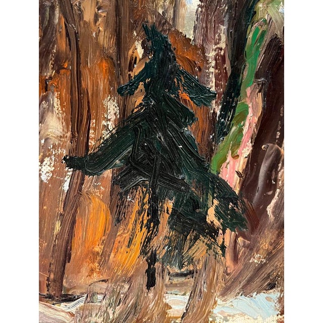 Ernest Voegeli, Snow-Covered Underwood, Oil on Canvas For Sale - Image 7 of 11