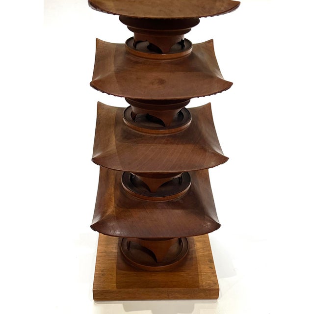 Japanese Showa Period Teak Model of a Pagoda For Sale - Image 4 of 6