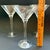 Glass Vintage Handmade Etched Grapevine Martini Glasses With Tulip Stems – Set of 3 For Sale - Image 7 of 8