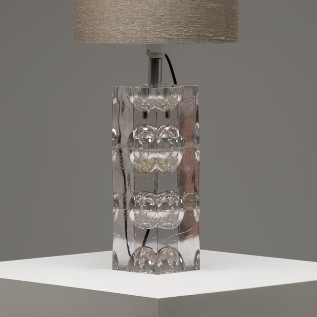 Vintage Space Age Sculptural Glass Table Lamp, 1970s For Sale - Image 3 of 8